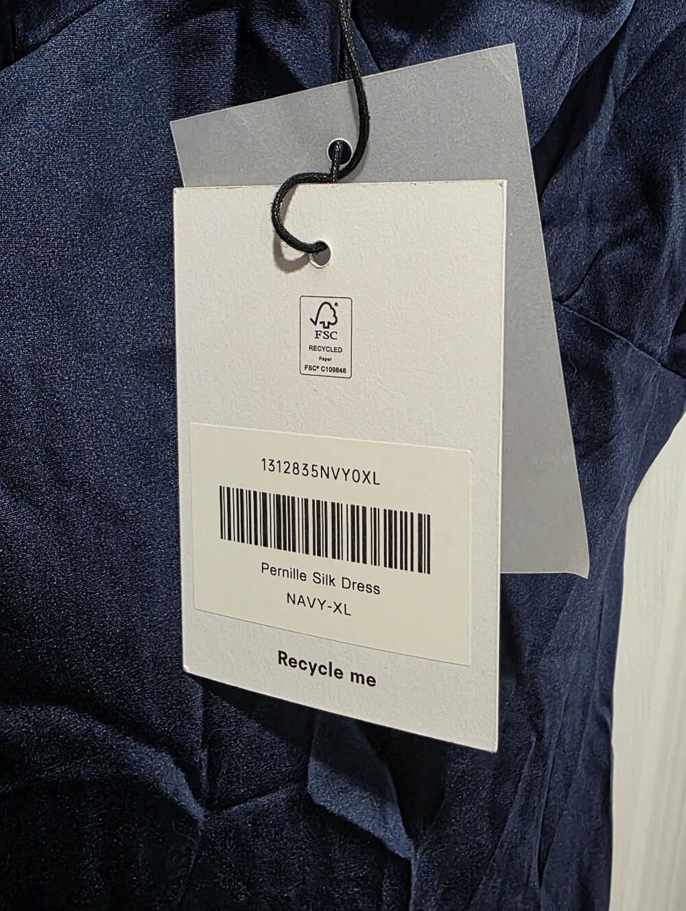 Reformation Pernille Silk Navy Dress - Picture 6 of 8